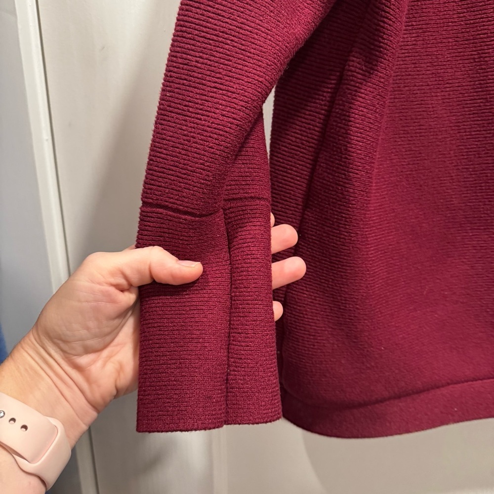 ANRABESS Oversized Turtleneck Batwing Cozy Baggy Burgundy Holiday‎ Party Festive - Picture 3 of 9